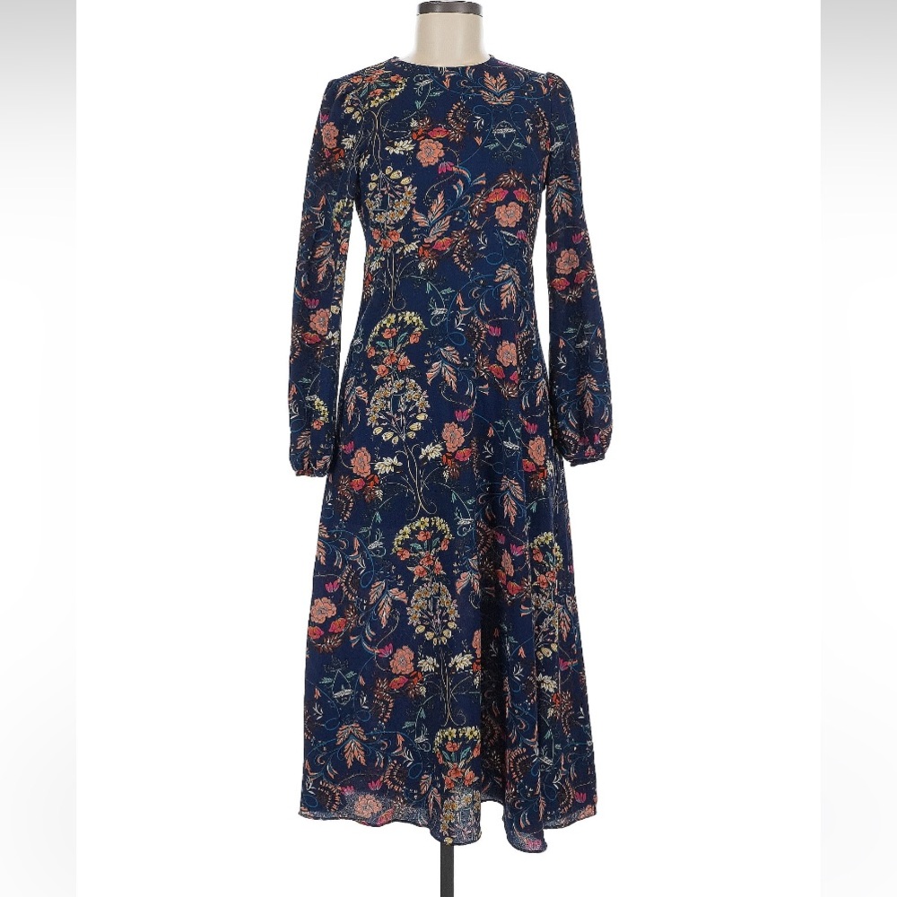 Madeline Navy Floral Long Sleeve Dress